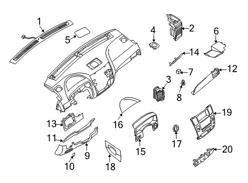 2009 Nissan Armada Cluster & Switches, Instrument Panel FASTERNER-Instrument Panel Diagram for 68221-ZQ31B