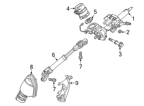 2019 Toyota C-HR Steering Column & Wheel, Steering Gear & Linkage Column Assembly Diagram for 4520A-F4040