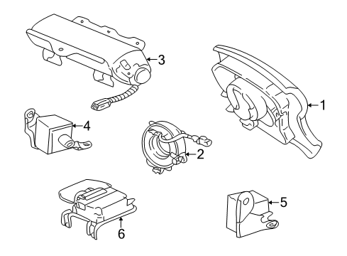 1998 Lexus LX470 Air Bag Components Center Sensor Diagram for 89170-60051