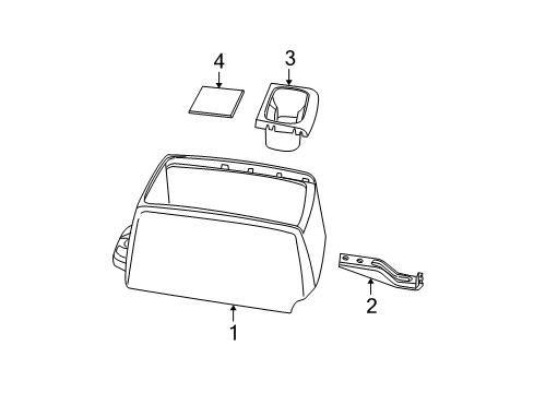 2009 Dodge Grand Caravan Center Console CUPHOLDER-Console Mounted Diagram for 1JC93XDVAA