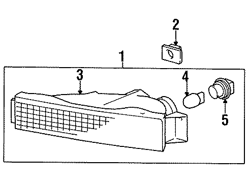 1995 Lexus LS400 Bulbs Lamp Assy, Front Turn Signal, LH Diagram for 81520-50030