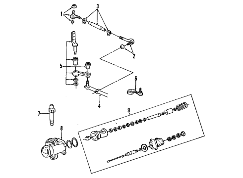 1992 Mercury Grand Marquis P/S Pump & Hoses, Steering Gear & Linkage Pressure Hose Diagram for F2AZ-3A719-A