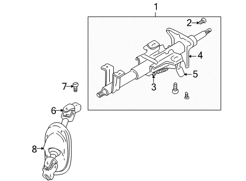 2005 Kia Optima Steering Column & Wheel, Steering Gear & Linkage Bolt Diagram for 56415-21000