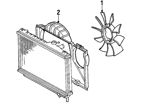 1988 Toyota Supra Cooling System, Radiator, Water Pump, Cooling Fan Shroud Diagram for 16711-42010