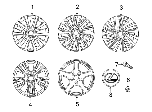 2021 Lexus ES300h Wheels Wheel, Disc Diagram for 42611-06C50