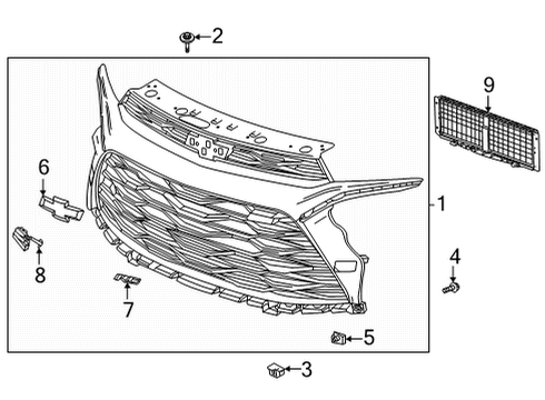 2021 Chevrolet Trailblazer Grille & Components Emblem Diagram for 42475825