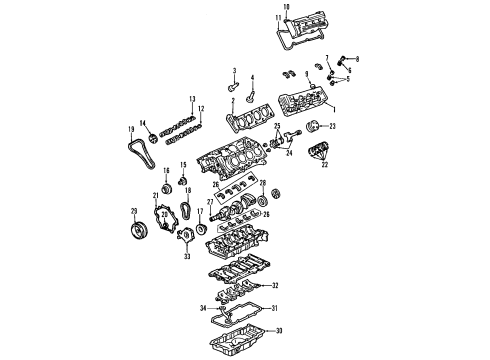 2008 Cadillac XLR Engine Parts, Mounts, Cylinder Head & Valves, Camshaft & Timing, Oil Pan, Oil Pump, Crankshaft & Bearings, Pistons, Rings & Bearings, Variable Valve Timing Piston Asm, (W/ Pinion) Diagram for 89018063