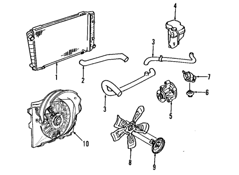 1992 Mercury Grand Marquis Senders Lower Hose Diagram for F2AZ-8286-A