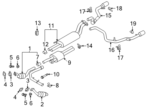 2019 Ford F-150 Exhaust Components Rear Muffler Diagram for KL3Z-5230-B