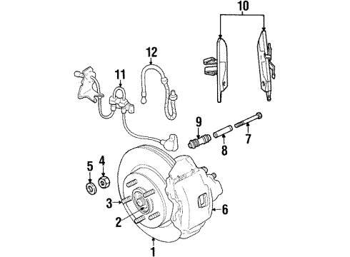 2000 Chrysler LHS Anti-Lock Brakes CALIPER-Disc Brake Diagram for 5010033AA