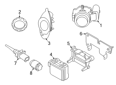 2021 Toyota GR Supra Cruise Control Park Sensor Diagram for 89341-WAA17