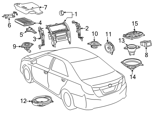 2014 Toyota Camry Sound System Receiver Mount Bracket Diagram for 86211-06090