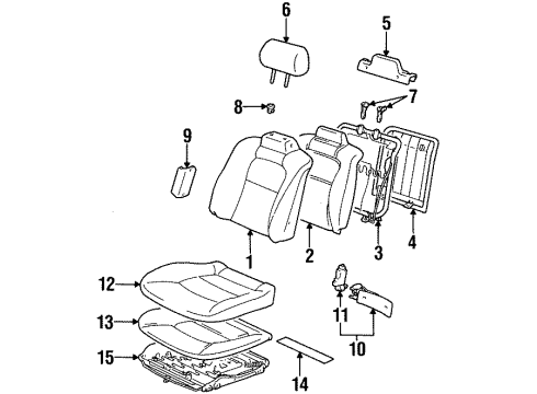 1994 Lexus SC400 Power Seats Support, Front Seat Headrest Diagram for 71930-24010-C0