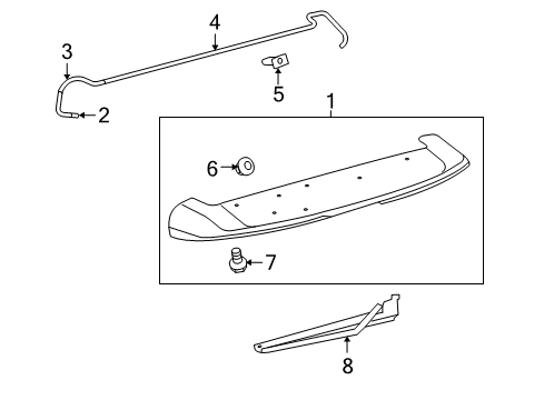 2013 Toyota 4Runner Lift Gate - Spoiler Spoiler Protector Diagram for 76872-35010