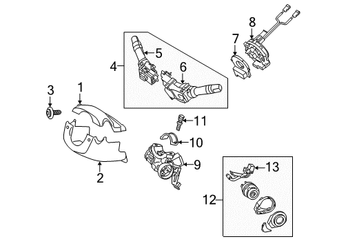 2010 Kia Forte Switches Ignition Lock Cylinder Diagram for 819001MA00