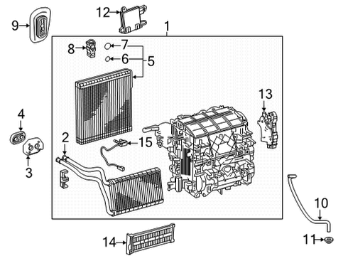 2022 Toyota Corolla Cross A/C Evaporator & Heater Components Evaporator Core Diagram for 88501-0A040