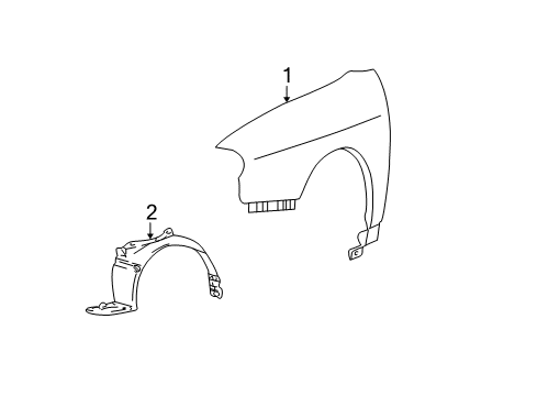 2006 Hyundai Santa Fe Fender & Components Front Wheel Guard Assembly, Left Diagram for 86811-26000