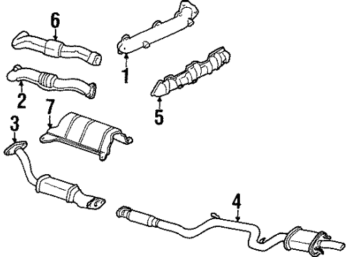 2003 Pontiac Grand Prix Exhaust Manifold Muffler Asm Exhaust(W/Exhaust Pipe & Tailpipe Diagram for 10312668