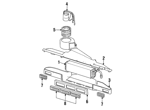 1994 Jeep Wrangler HVAC Case -A/C Blower Diagram for 4741584