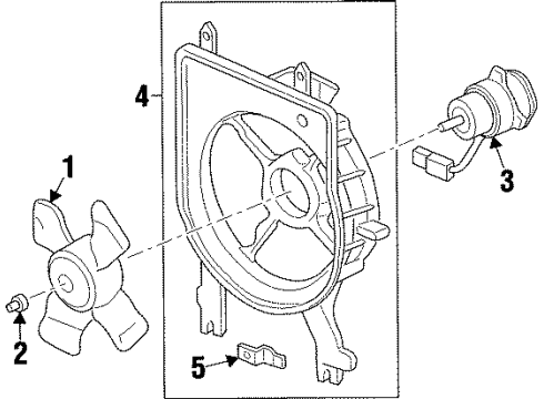 1997 Acura TL A/C Condenser Fan Shroud, Air Conditioner Diagram for 38615-P5G-003