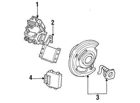 1994 GMC K1500 Suburban ABS Components Valve Asm, Brake Pressure Mod (Remanufactured)(W/O Mounting Bracket) Diagram for 12547217