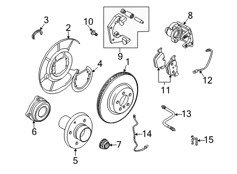 2002 BMW 745i Anti-Lock Brakes Front Abs Wheel Speed Sensor Diagram for 34526758289