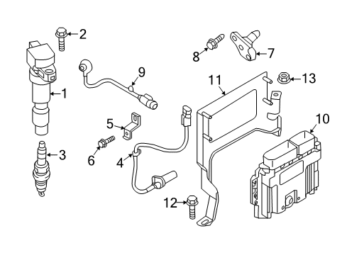 2019 Kia Optima Ignition System Engine Ecm Control Module Diagram for 391612EJH2