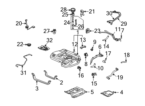 2003 Honda Pilot Filters Tube, Feed Diagram for 17718-S3V-A02