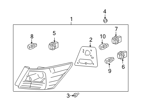 2008 Honda Accord Bulbs Taillight Assy., L. Diagram for 33550-TA0-A01