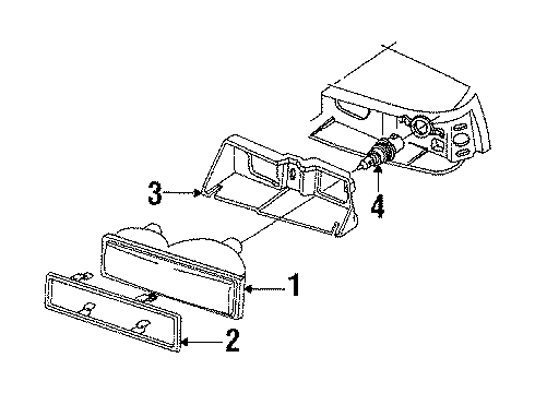 1987 Chevrolet Monte Carlo Headlamps Lens, Headlamp (W/Housing) Diagram for 16516777