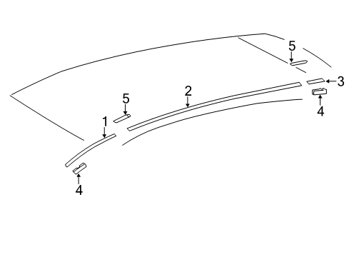 2015 Toyota RAV4 Exterior Trim - Roof Drip Molding Diagram for 75551-0R010