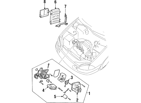 1994 Honda Civic del Sol Ignition System Cap Assembly Diagram for 30102-PT2-026