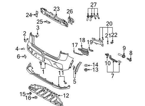 2021 Kia Niro EV Bumper & Components - Rear Cap-Rr Hook Diagram for 86617Q4000