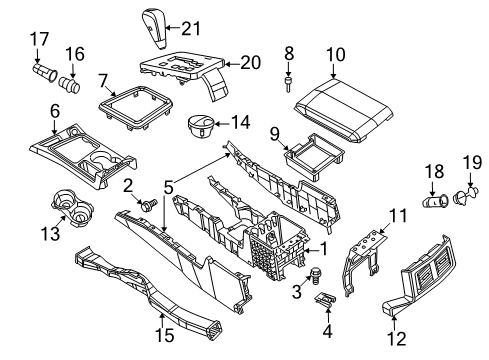 2013 Dodge Challenger Console Knob-GEARSHIFT Diagram for 68145839AA