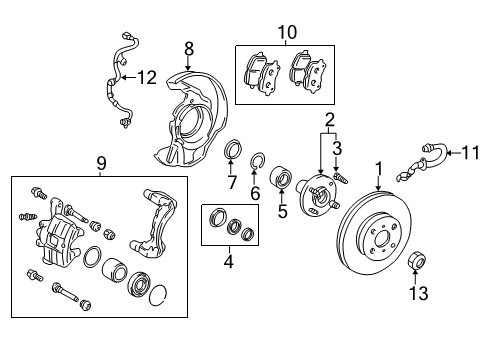 1999 Toyota Corolla Anti-Lock Brakes Splash Shield Diagram for 47781-12170