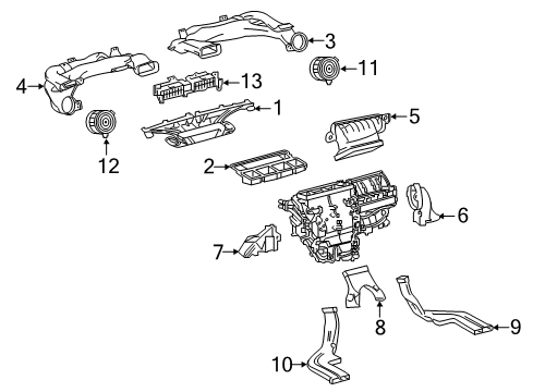 2016 Scion iM Ducts Center Duct Diagram for 55990-12070