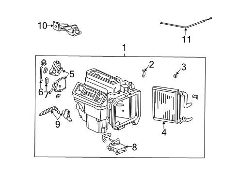 2006 Honda Pilot HVAC Case Holder, Rod Diagram for 79195-S84-A01