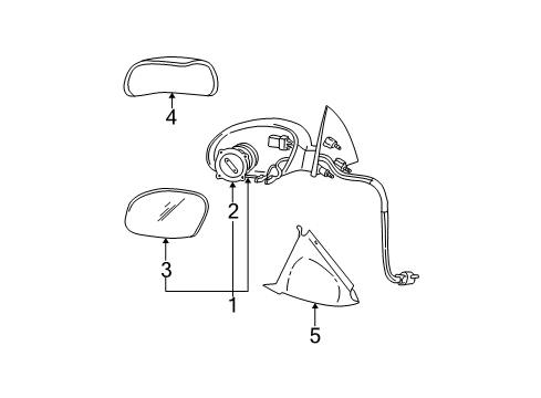2002 Ford Taurus Mirrors Mirror Diagram for 1F1Z-17682-BA