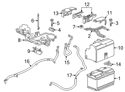2018 Buick Regal Sportback Battery Positive Cable Diagram for 39110524