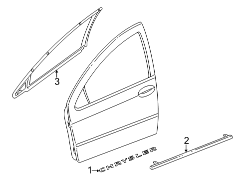 2001 Chrysler Concorde Exterior Trim - Front Door Molding-Front Door Diagram for 4805525AH