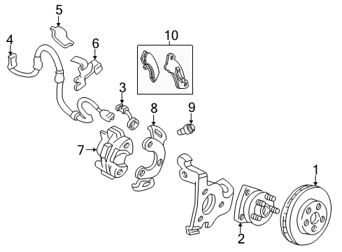 1997 Buick Park Avenue Front Brakes Brake Hose Diagram for 19174782