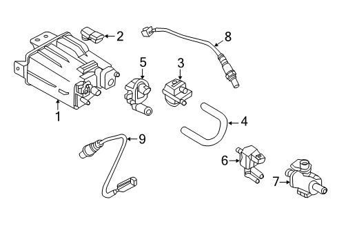 2014 Nissan Sentra Powertrain Control CANISTER Assembly E Diagram for 14950-1KC0C