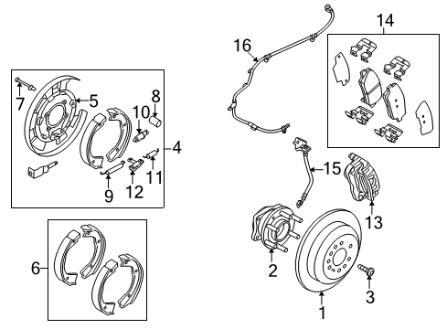 2009 Kia Borrego Rear Brakes Rear Brake Back Plate Assembly, Right Diagram for 582522J000