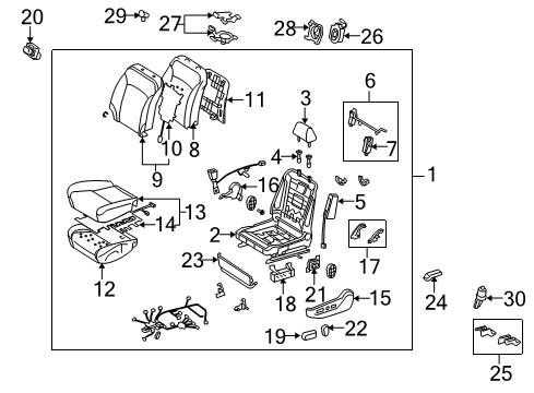 2013 Lexus IS350 Front Seat Components Seat Assy, Front LH Diagram for 71020-53C01-A1