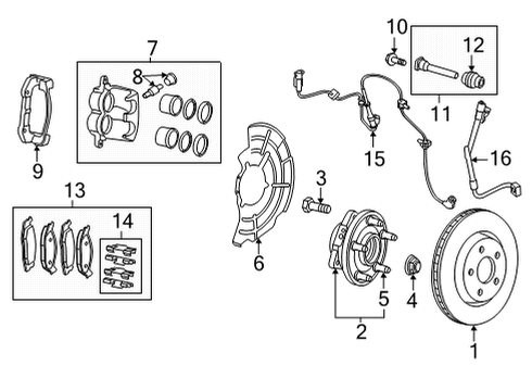 2021 Jeep Grand Cherokee L Front Brakes BRAKE Diagram for 68349631AA