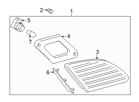 2001 Toyota Avalon Backup Lamps Back Up Lamp Assembly Diagram for 81670-AC030