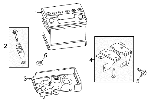 2012 Lincoln MKZ Battery Battery Tray Diagram for 9E5Z-10732-A