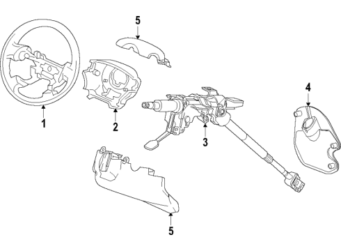 2021 Honda Odyssey Steering Column & Wheel, Steering Gear & Linkage Column Assembly, Steering Diagram for 53200-THR-A02