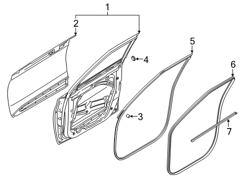 2020 Hyundai Venue Front Door Panel-Front Door Outer, RH Diagram for 76121-K2000