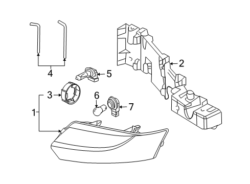 2006 Saturn Ion Bulbs Headlamp Assembly(W/ Parking & Turn Signal Lamp) Diagram for 15264217